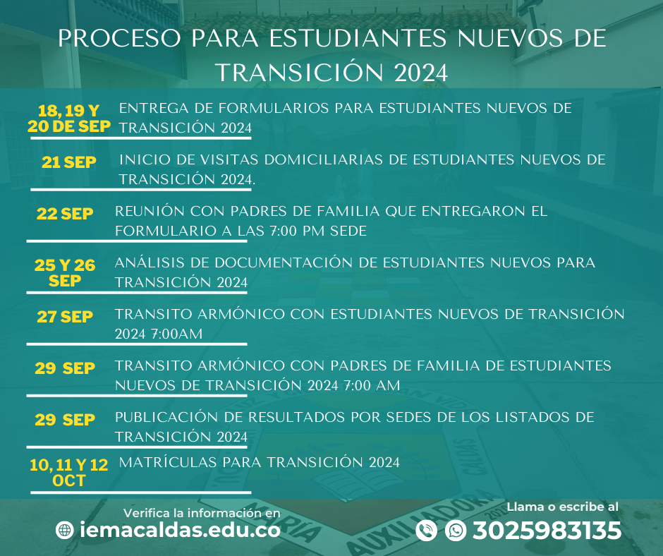 cronograma transici&oacute;n 2024