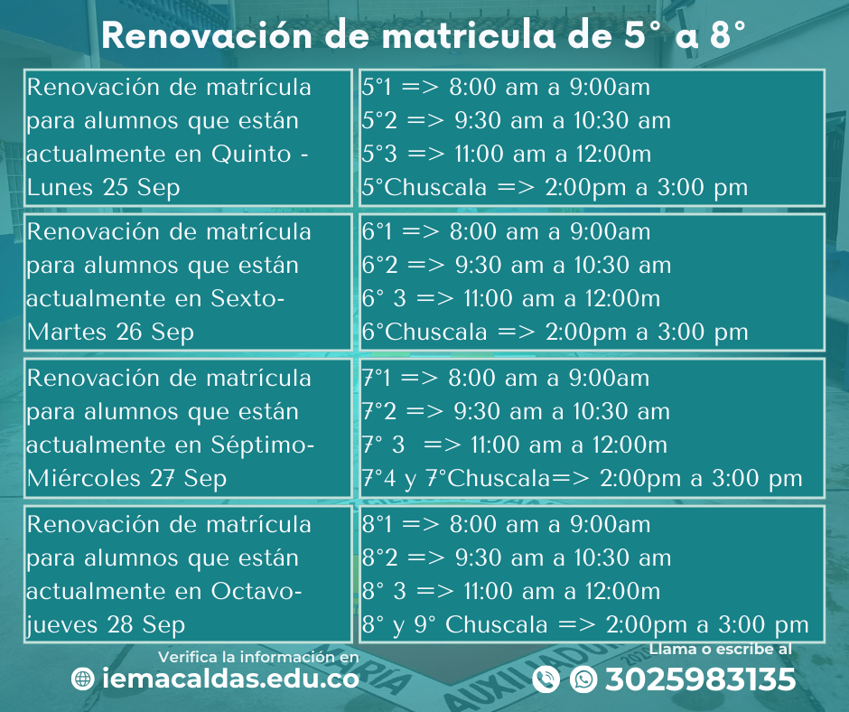 Fechas de renovaci&oacute;n de matricula